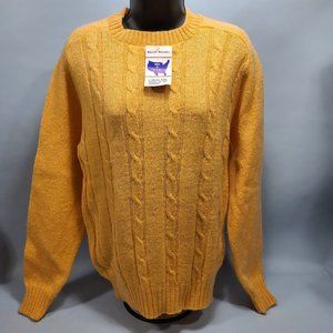 Maine Gear By Emple Vintage Shetland Wool Blend Cable Knit Sweater USA Small